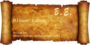 Bitner Edina névjegykártya